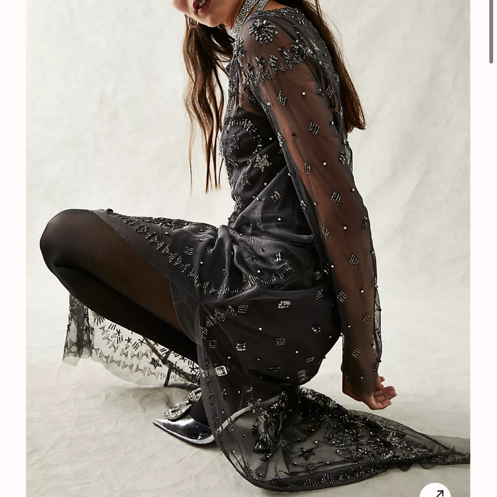 free people black magic midi dress NWT - Picture 2 of 2
